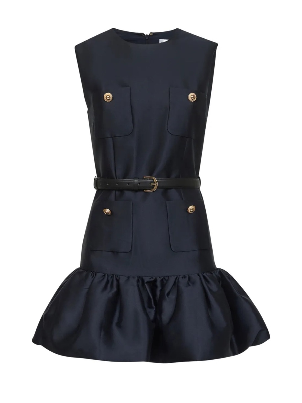 Self Portrait Taffeta Navy Sleeveless Dress Size US 4 UK 8